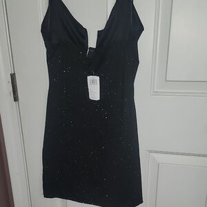 Windsor Black Glitter Mini Dress NWT
